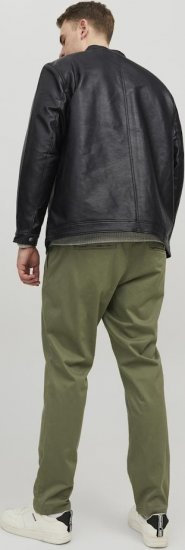 Jack & Jones Rocky Urban Rider Leather Jacket Black - Jakne - Muške Jakne Veliki Brojevi