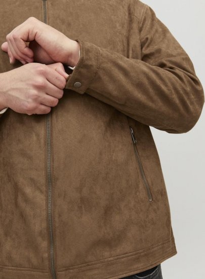Jack & Jones Rocky Urban Rider Leather Jacket Brown - Jakne - Muške Jakne Veliki Brojevi