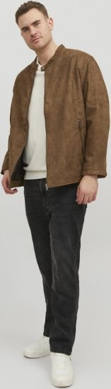Jack & Jones Rocky Urban Rider Leather Jacket Brown - Jakne - Muške Jakne Veliki Brojevi
