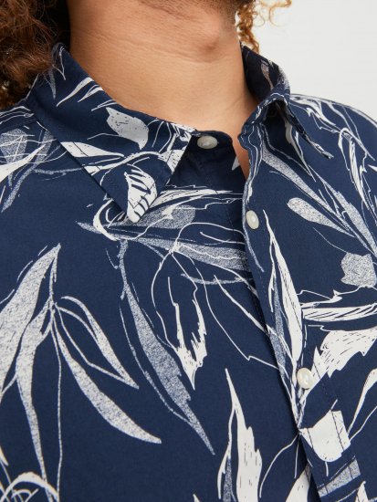 Jack & Jones JORCRAYON AOP Shirt Navy - Košulje - Muške Košulje Veliki Brojevi