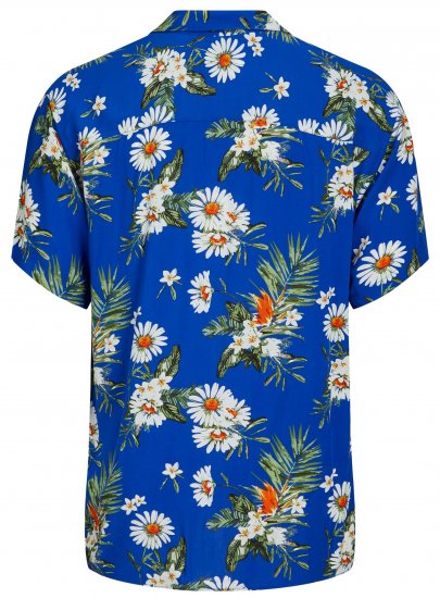 Jack & Jones JORLUKE FLORES Resort Shirt Nautical Blue - Košulje - Muške Košulje Veliki Brojevi