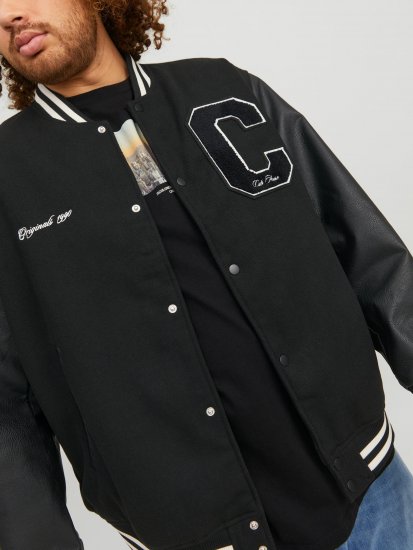 Jack & Jones JORCOLLEGE Bomber Jacket Black - Jakne - Muške Jakne Veliki Brojevi