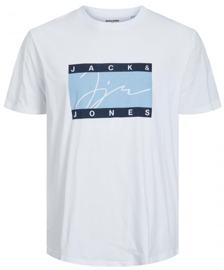Jack & Jones JORJOSHUA T-shirt Bright White - Majice Kratkih Rukava - Muške Majice Kratkih Rukava Veliki Brojevi 