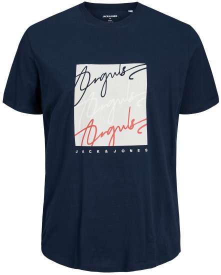 Jack & Jones JORJOSHUA T-shirt Navy - Majice Kratkih Rukava - Muške Majice Kratkih Rukava Veliki Brojevi 
