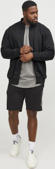 Jack & Jones PAULOS Turtleneck Zip Sweatshirt Black - Puloveri & dukserice - Muške Puloveri & dukserice veliki brojevi