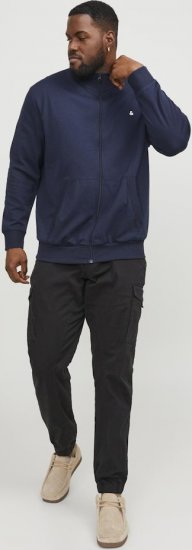 Jack & Jones PAULOS Turtleneck Zip Sweatshirt Navy Blazer - Puloveri & dukserice - Muške Puloveri & dukserice veliki brojevi