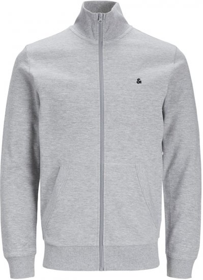 Jack & Jones PAULOS Turtleneck Zip Sweatshirt Light Grey Melange - Puloveri & dukserice - Muške Puloveri & dukserice veliki brojevi