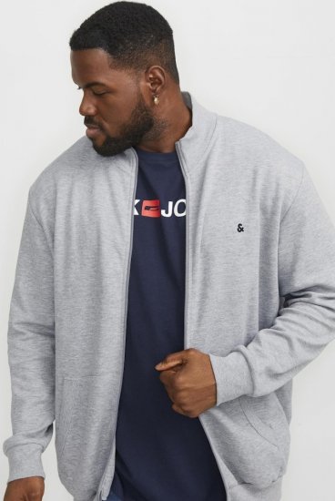 Jack & Jones PAULOS Turtleneck Zip Sweatshirt Light Grey Melange - Puloveri & dukserice - Muške Puloveri & dukserice veliki brojevi