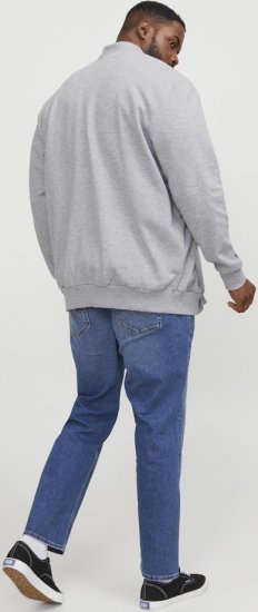 Jack & Jones PAULOS Turtleneck Zip Sweatshirt Light Grey Melange - Puloveri & dukserice - Muške Puloveri & dukserice veliki brojevi