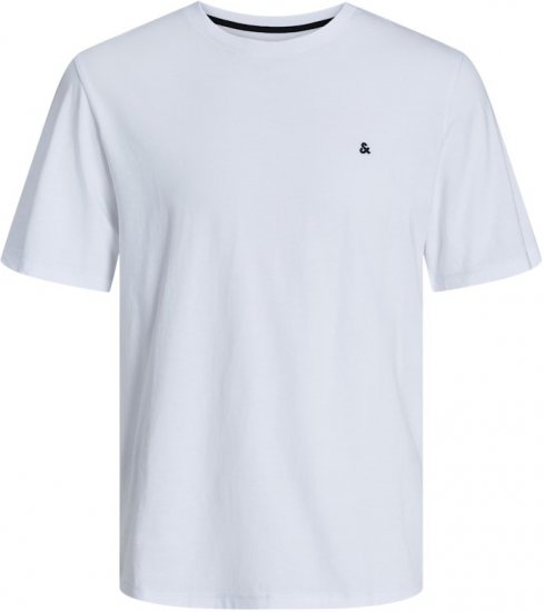 Jack & Jones PAULOS T-Shirt White - Majice Kratkih Rukava - Muške Majice Kratkih Rukava Veliki Brojevi 