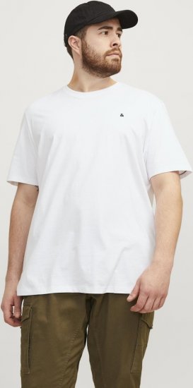 Jack & Jones PAULOS T-Shirt White - Majice Kratkih Rukava - Muške Majice Kratkih Rukava Veliki Brojevi 