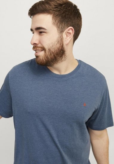 Jack & Jones PAULOS T-Shirt Denim Blue - Majice Kratkih Rukava - Muške Majice Kratkih Rukava Veliki Brojevi 