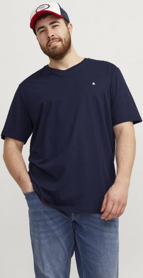 Jack & Jones PAULOS T-Shirt Navy Blazer - Majice Kratkih Rukava - Muške Majice Kratkih Rukava Veliki Brojevi 