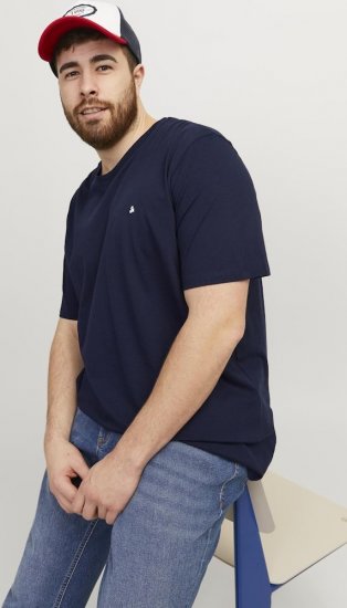 Jack & Jones PAULOS T-Shirt Navy Blazer - Majice Kratkih Rukava - Muške Majice Kratkih Rukava Veliki Brojevi 