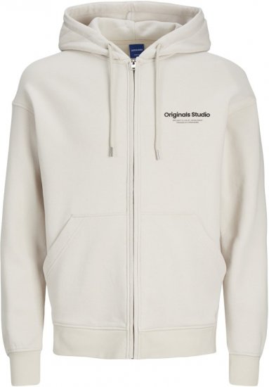 Jack & Jones ESTERBRO Zip Hoodie Light Grey - Puloveri & dukserice - Muške Puloveri & dukserice veliki brojevi