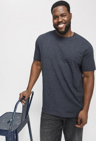 Jack & Jones ORGANIC T-Shirt Navy Blazer/Melange - Majice Kratkih Rukava - Muške Majice Kratkih Rukava Veliki Brojevi 