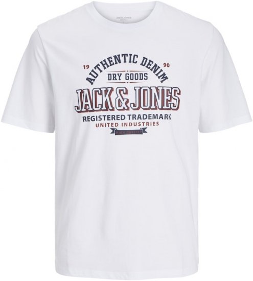 Jack & Jones JJELOGO O-Neck T-Shirt White - Majice Kratkih Rukava - Muške Majice Kratkih Rukava Veliki Brojevi 