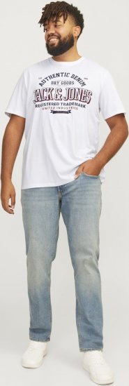 Jack & Jones JJELOGO O-Neck T-Shirt White - Majice Kratkih Rukava - Muške Majice Kratkih Rukava Veliki Brojevi 