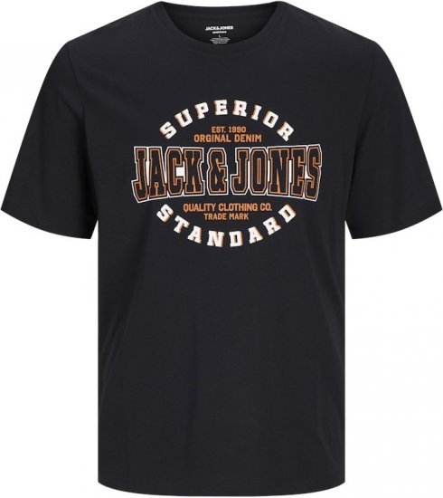 Jack & Jones LOGO O-Neck T-Shirt Black - Majice Kratkih Rukava - Muške Majice Kratkih Rukava Veliki Brojevi 
