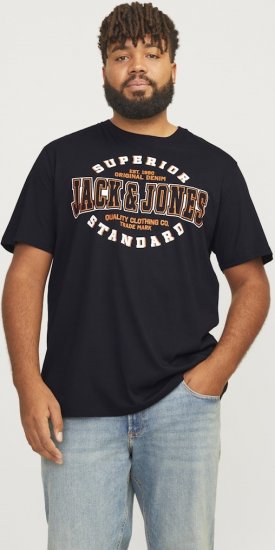 Jack & Jones LOGO O-Neck T-Shirt Black - Majice Kratkih Rukava - Muške Majice Kratkih Rukava Veliki Brojevi 