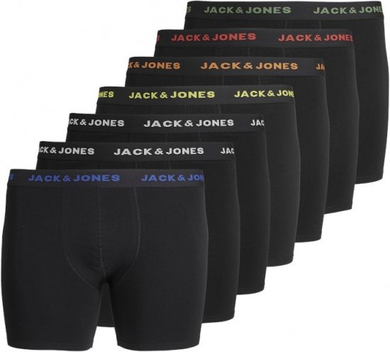 Jack & Jones BASIC Trunks 7-Pack Black - Donje rublje & kupaće hlače - muške donje rublje veliki brojevi