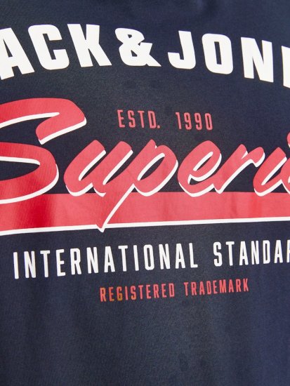 Jack & Jones LOGO O-Neck T-Shirt Dark Blue - Majice Kratkih Rukava - Muške Majice Kratkih Rukava Veliki Brojevi 