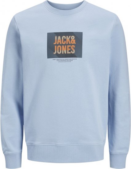 Jack & Jones HUDSON Sweatshirt Chambray Blue - Puloveri & dukserice - Muške Puloveri & dukserice veliki brojevi