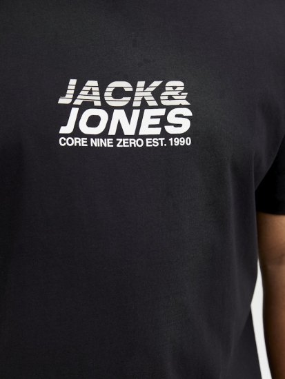 Jack & Jones Tarmac Branding Crew Neck T-Shirt Black - Majice Kratkih Rukava - Muške Majice Kratkih Rukava Veliki Brojevi 