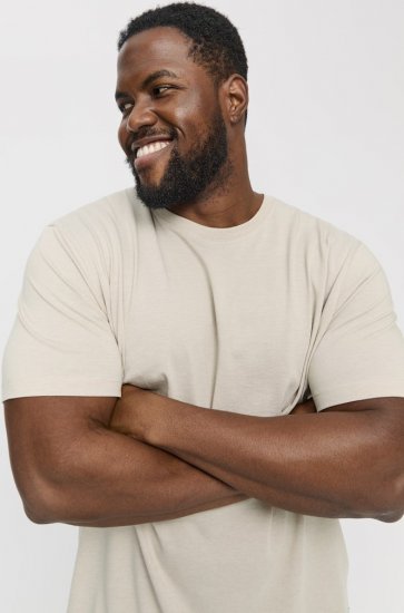 Jack & Jones ORGANIC T-Shirt Grey/Melange - Majice Kratkih Rukava - Muške Majice Kratkih Rukava Veliki Brojevi 