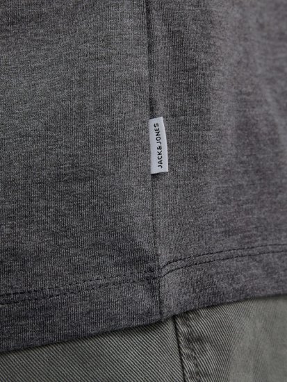 Jack & Jones ORGANIC T-Shirt Dark Grey Melange - Majice Kratkih Rukava - Muške Majice Kratkih Rukava Veliki Brojevi 