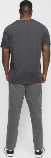 Jack & Jones ORGANIC T-Shirt Dark Grey Melange - Majice Kratkih Rukava - Muške Majice Kratkih Rukava Veliki Brojevi 