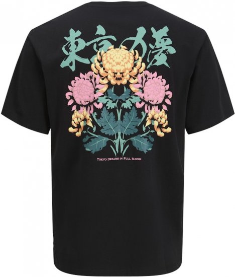 Jack & Jones Dreams Front & Back Print Crew Neck T-Shirt Black - Majice Kratkih Rukava - Muške Majice Kratkih Rukava Veliki Brojevi 