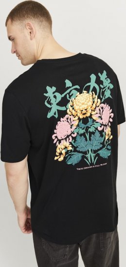 Jack & Jones Dreams Front & Back Print Crew Neck T-Shirt Black - Majice Kratkih Rukava - Muške Majice Kratkih Rukava Veliki Brojevi 
