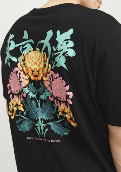 Jack & Jones Dreams Front & Back Print Crew Neck T-Shirt Black - Majice Kratkih Rukava - Muške Majice Kratkih Rukava Veliki Brojevi 