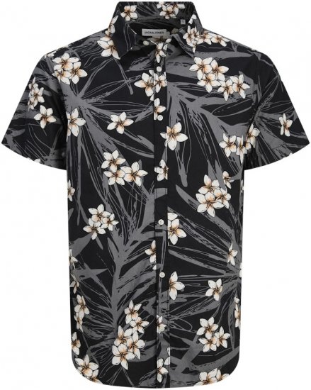 Jack & Jones Hawaii AOP Shirt Black - Košulje - Muške Košulje Veliki Brojevi
