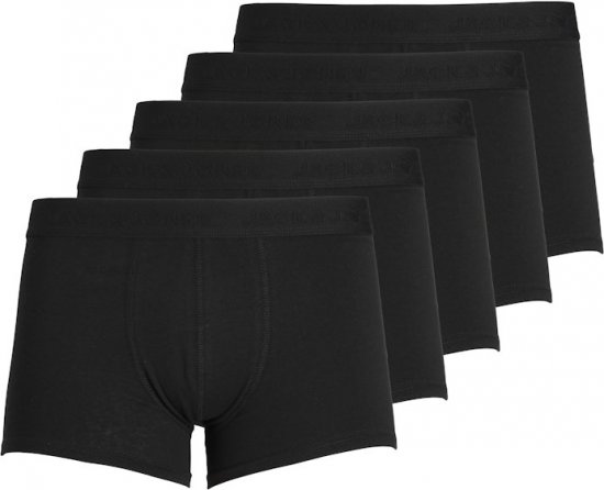 Jack & Jones TONE IN TONE Trunks 5-Pack Black - Donje rublje & kupaće hlače - muške donje rublje veliki brojevi
