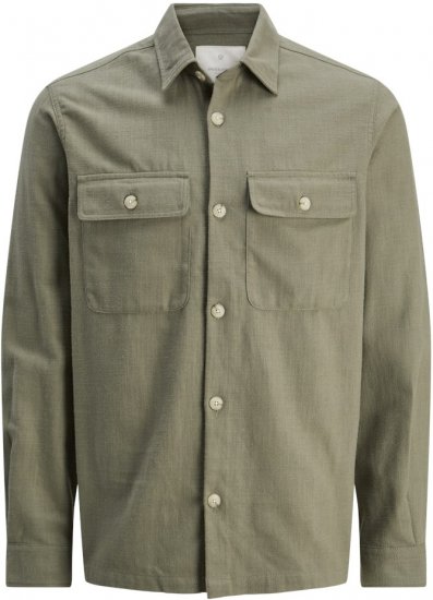 Jack & Jones Raymond Spring Long Sleeve Overshirt Green - Košulje - Muške Košulje Veliki Brojevi