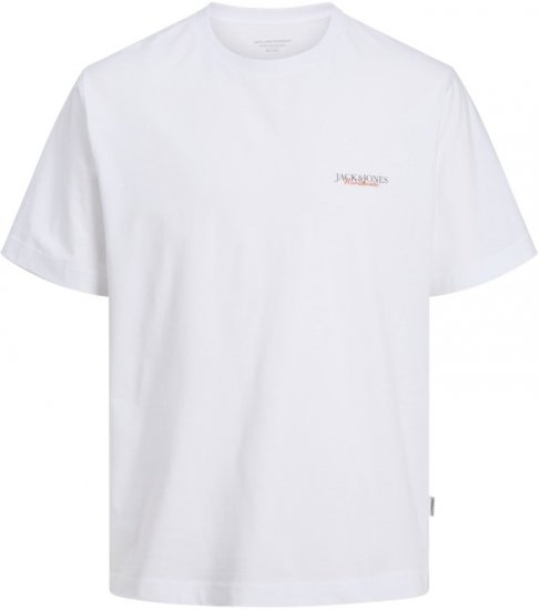 Jack & Jones Boston Photo Crew Neck T-Shirt Bright White - Majice Kratkih Rukava - Muške Majice Kratkih Rukava Veliki Brojevi 