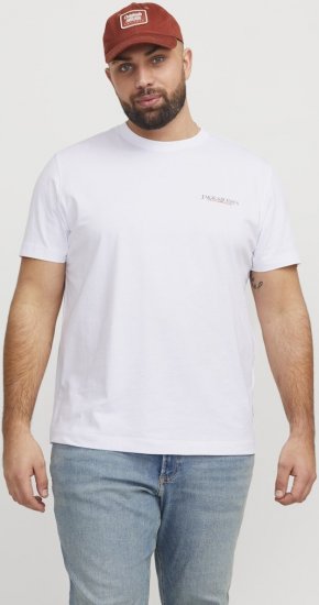 Jack & Jones Boston Photo Crew Neck T-Shirt Bright White - Majice Kratkih Rukava - Muške Majice Kratkih Rukava Veliki Brojevi 