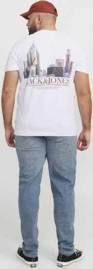 Jack & Jones Boston Photo Crew Neck T-Shirt Bright White - Majice Kratkih Rukava - Muške Majice Kratkih Rukava Veliki Brojevi 