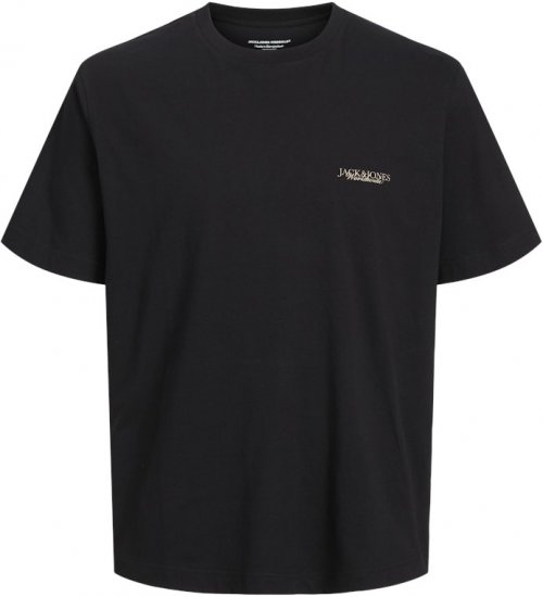 Jack & Jones Boston Photo Crew Neck T-Shirt Black - Majice Kratkih Rukava - Muške Majice Kratkih Rukava Veliki Brojevi 