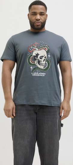 Jack & Jones Anatomy Skull Crew Neck T-Shirt Grey - Majice Kratkih Rukava - Muške Majice Kratkih Rukava Veliki Brojevi 