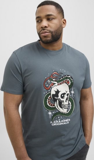 Jack & Jones Anatomy Skull Crew Neck T-Shirt Grey - Majice Kratkih Rukava - Muške Majice Kratkih Rukava Veliki Brojevi 
