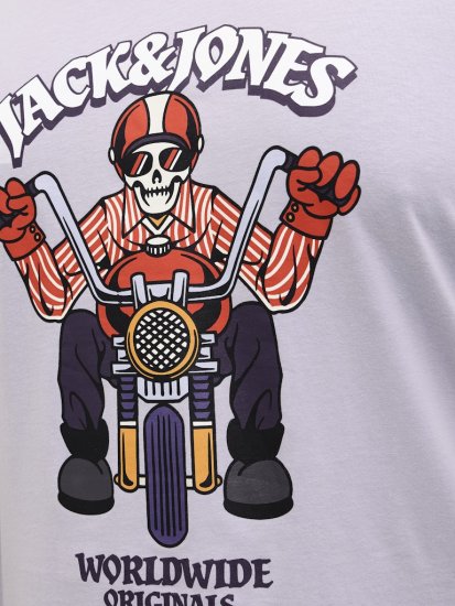 Jack & Jones Anatomy Skull Crew Neck T-Shirt Violet - Majice Kratkih Rukava - Muške Majice Kratkih Rukava Veliki Brojevi 