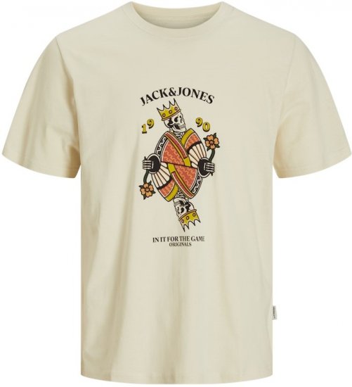 Jack & Jones Anatomy Skull Crew Neck T-Shirt Antique White - Majice Kratkih Rukava - Muške Majice Kratkih Rukava Veliki Brojevi 