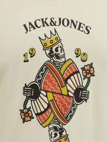 Jack & Jones Anatomy Skull Crew Neck T-Shirt Antique White - Majice Kratkih Rukava - Muške Majice Kratkih Rukava Veliki Brojevi 