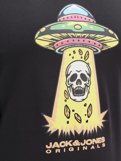 Jack & Jones Anatomy Skull Crew Neck T-Shirt Black - Majice Kratkih Rukava - Muške Majice Kratkih Rukava Veliki Brojevi 