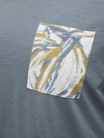 Jack & Jones Split Pocket Print T-Shirt Grey - Majice Kratkih Rukava - Muške Majice Kratkih Rukava Veliki Brojevi 