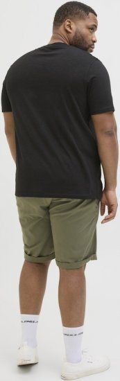 Jack & Jones Split Pocket Print T-Shirt Black - Majice Kratkih Rukava - Muške Majice Kratkih Rukava Veliki Brojevi 
