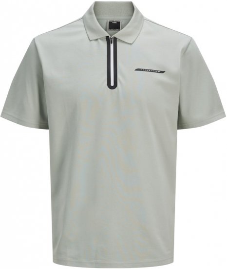 Jack & Jones Fusion Pique Zipper Polo Green/Blue - Polo majice - Muške Polo Majice Veliki Brojevi